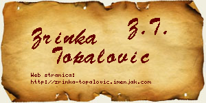 Zrinka Topalović vizit kartica